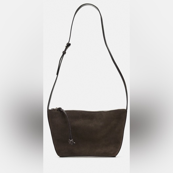SPLIT LEATHER SHOULDER BAG (NWT) - Picture 3 of 5